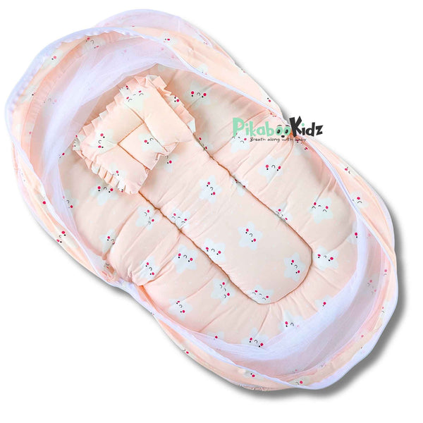 Baby Net BED – Pastel peach stars