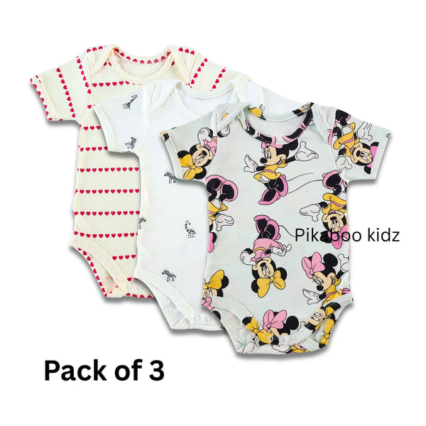 Onesies – 0-3M COMBO 3 (Minnie, Giraffe, Hearts)