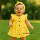 Muslin Button Sleeve Frock Colors – Yellow