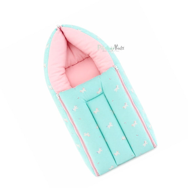 Cotton Carry Bed – Blue and pink