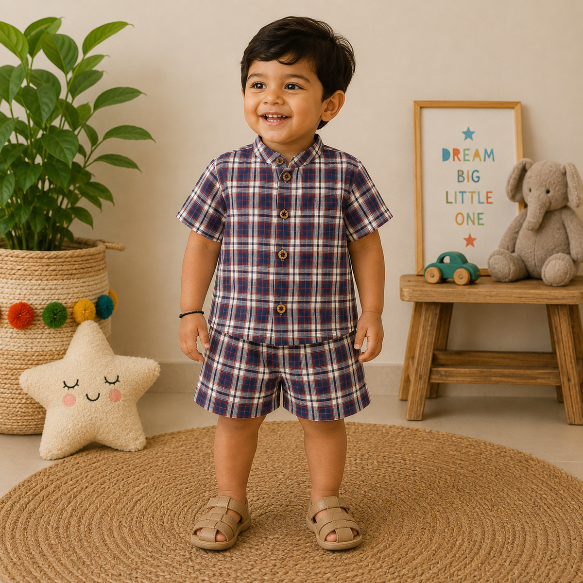 Muslin mandarin Collar Coords