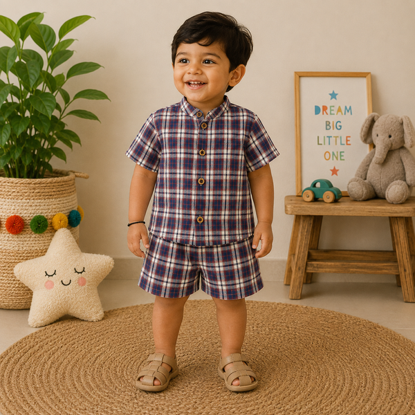 Muslin mandarin Collar Coords