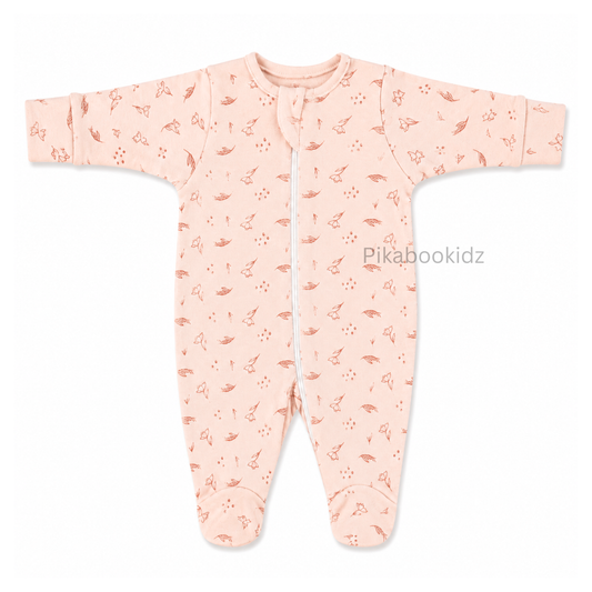 Footed Rompers 0-3M - Peach