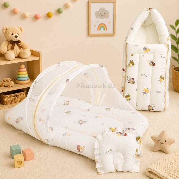 Muslin Carry Nest + Net Bed Combo - Space