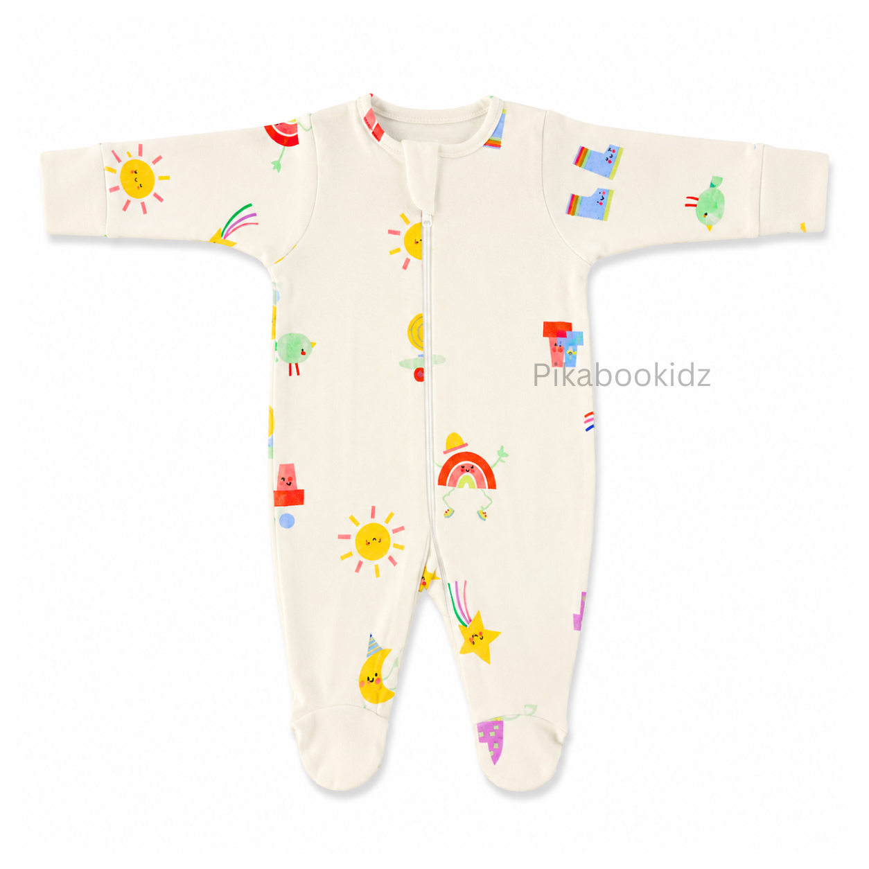 Footed Rompers 0-3M - Rainbows