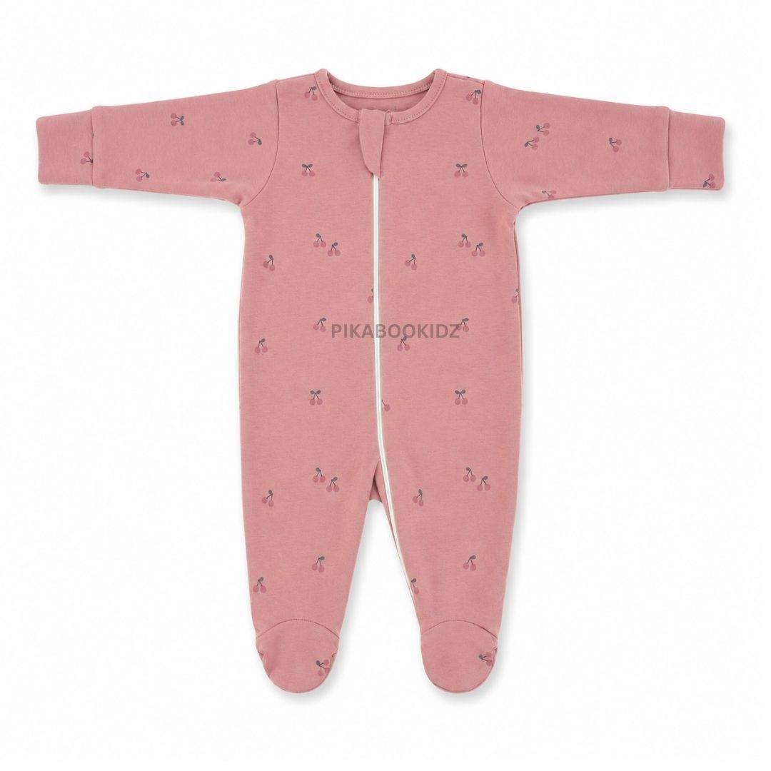 Footed Rompers 0-3M - Cherry Blossom