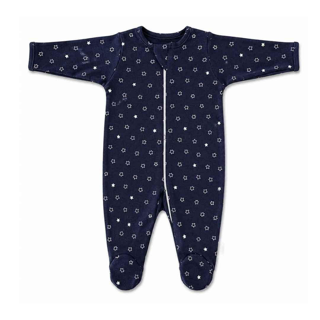 Footed Rompers 9-12M - Black stars
