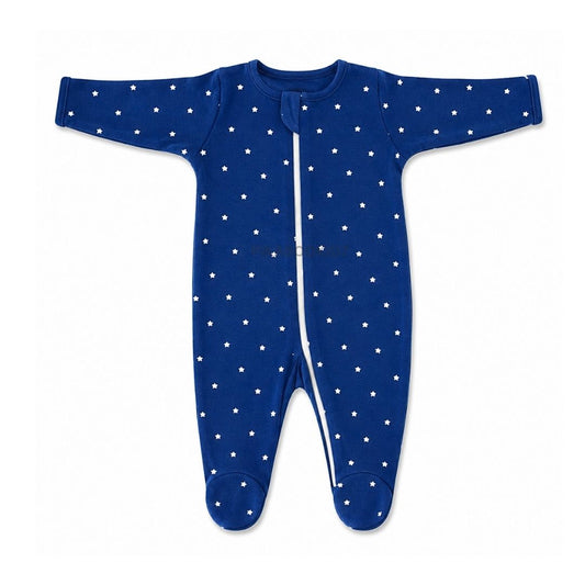 Footed Rompers 6-9M - Navy blue