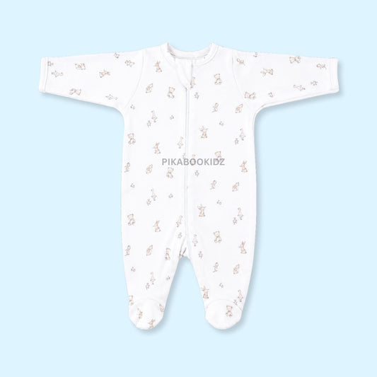 Footed Rompers 3-6M - Teddy & Ducks