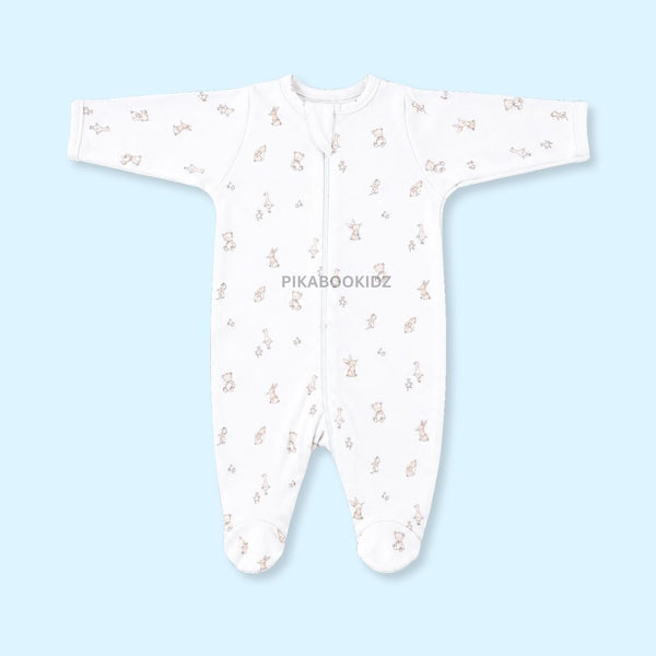Footed Rompers 3-6M - Teddy & Ducks