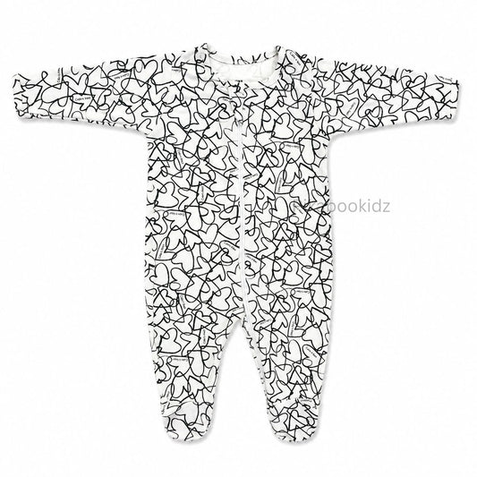 Footed Rompers 6-9- hearts
