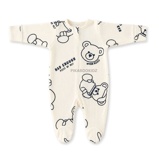 Footed Rompers 0-3M - Bear