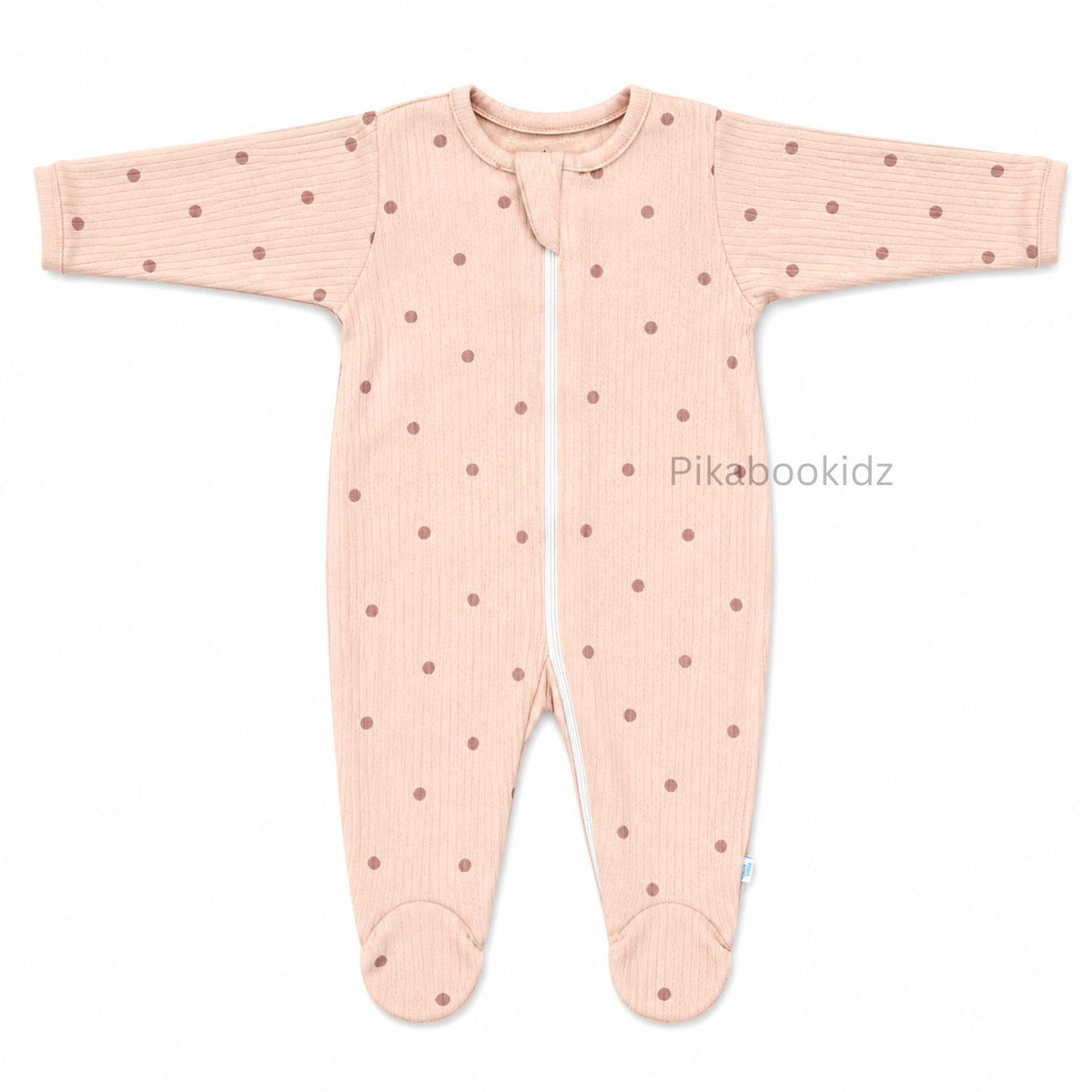 Footed Rompers 6-12M - Peach