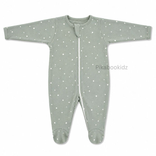 Footed Rompers 9-12M - Green