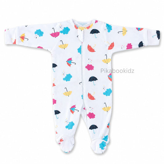 Footed Rompers 0-3M - umbrella