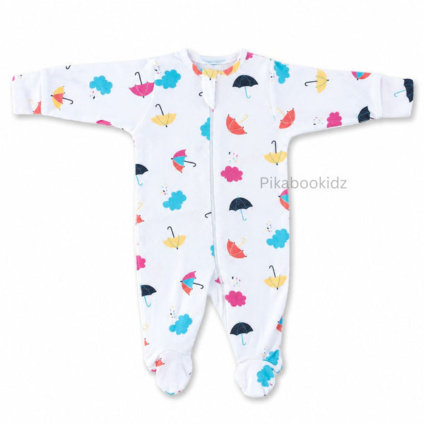 Footed Rompers 0-3M - umbrella