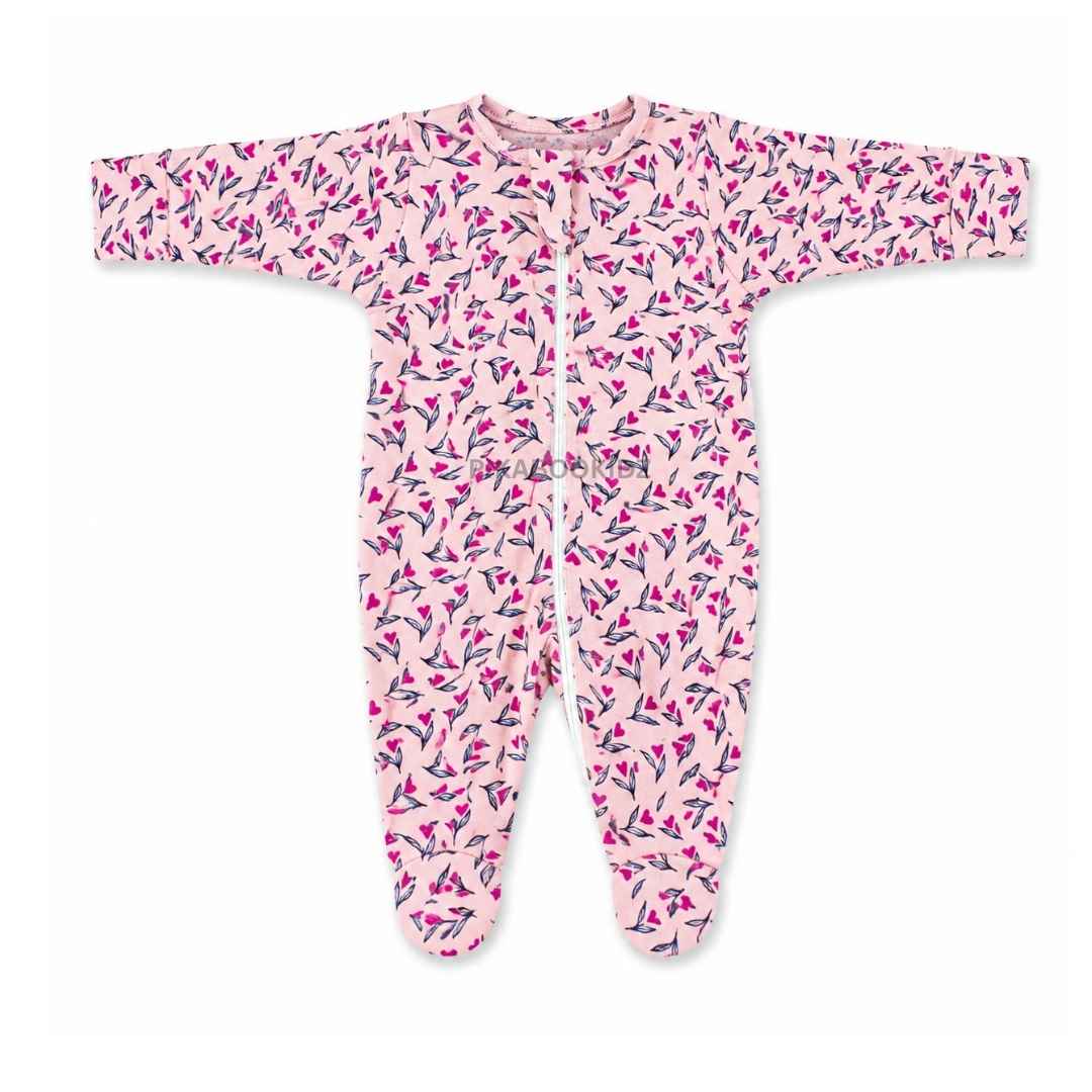 Footed Rompers 0-3M - Blooming Hearts