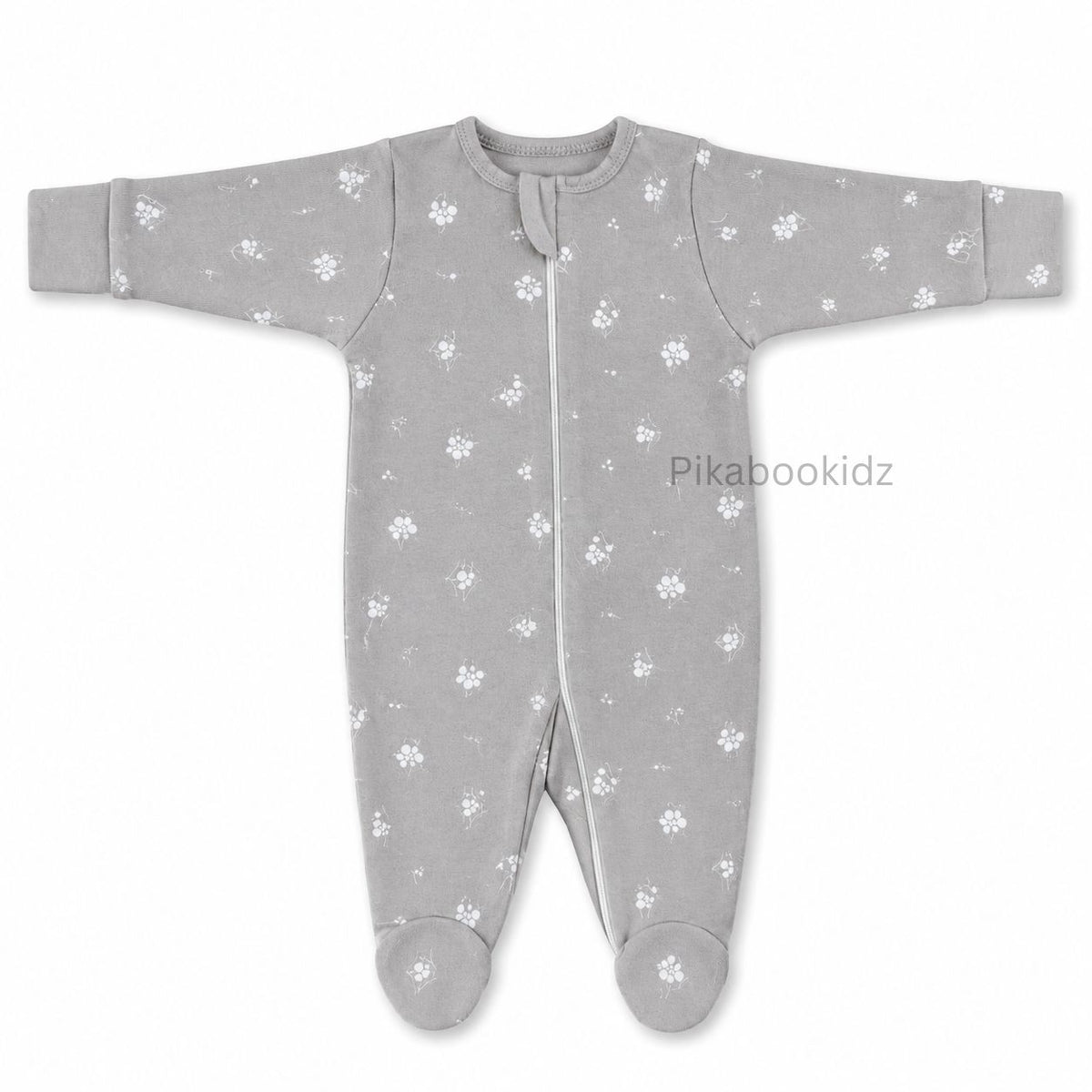 Footed Rompers 0-3M - Grey