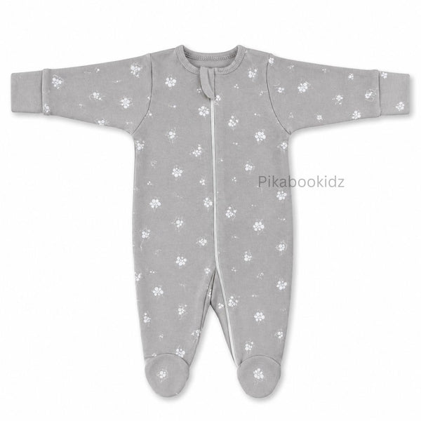 Footed Rompers 0-3M - Grey