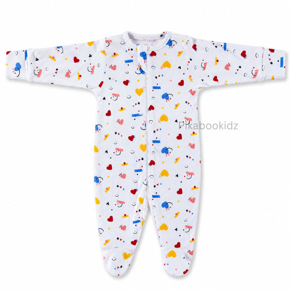 Footed Rompers 0-3M - Hearts
