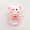 Teddy Silicon Teether Rattle - Pink