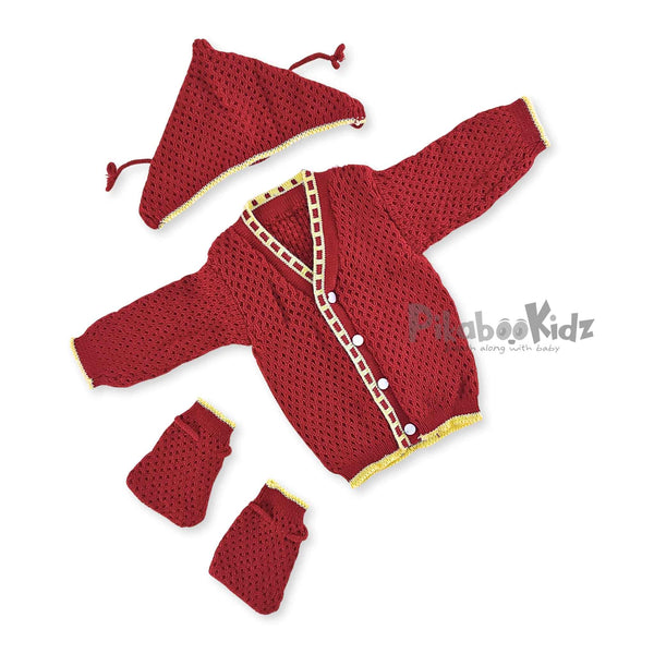 Woolen Sweater 0-3M - Maroon
