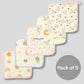 Muslin Washcloth Combo of Any 5 (Assorted)
