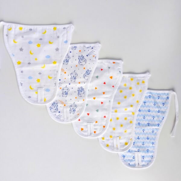 Muslin 2layer Nappy Pack of 5 - NB to 3M