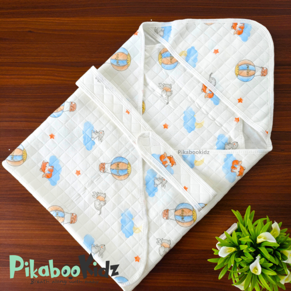 Muslin Hooded Wrapper / Blanket - Hot Air Balloons