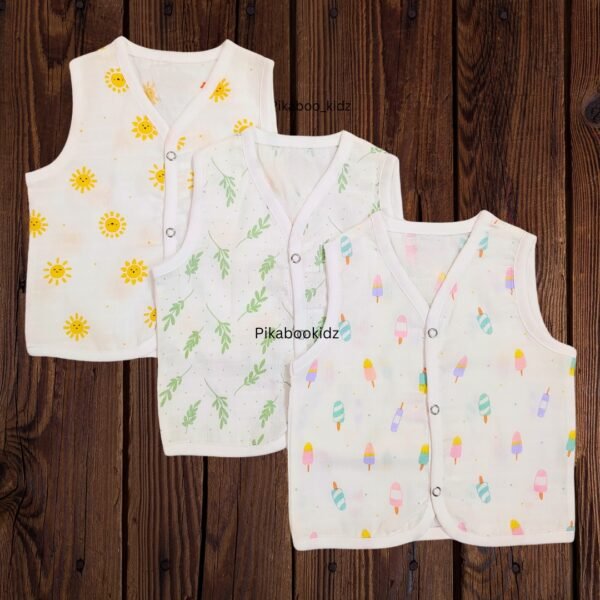 Muslin Button Jabla 0-3M Combo of 3 Pack