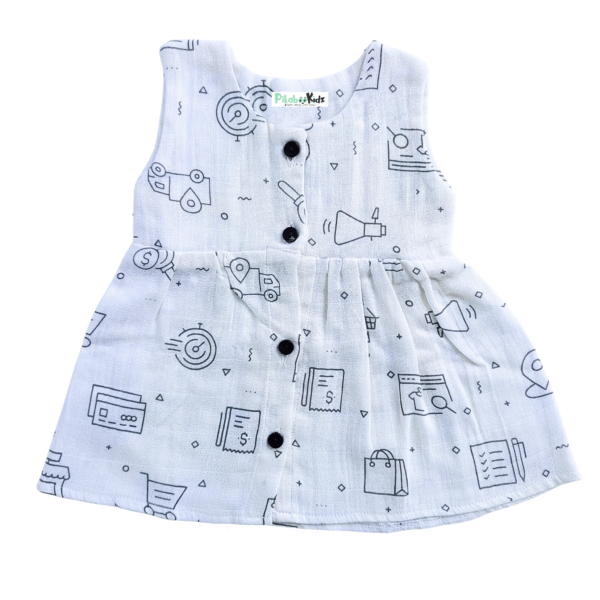 Muslin Button Frock 0-3 M - Symbols