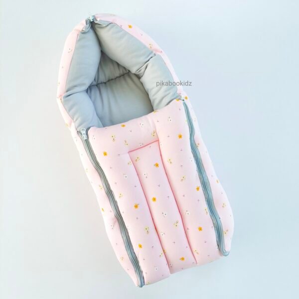 Cotton Carry Bed - Grey Tiny Flowers