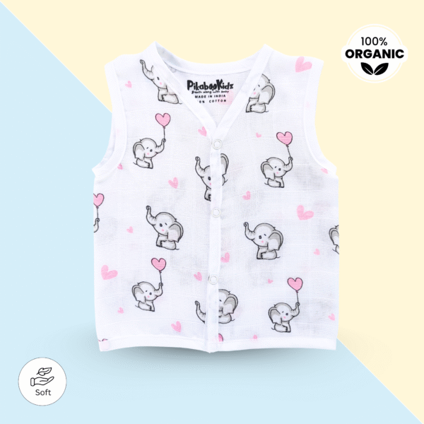 Muslin Button Jabla 0-3M – Elephant