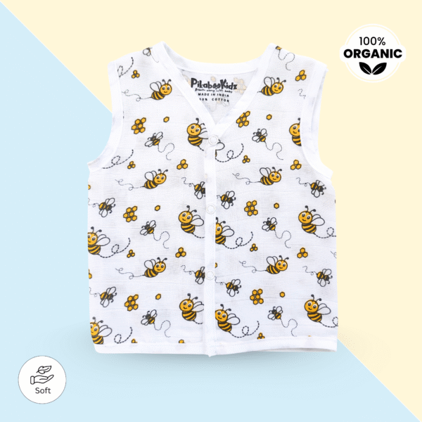 Muslin Button Jabla 0-3M – Honey Bees