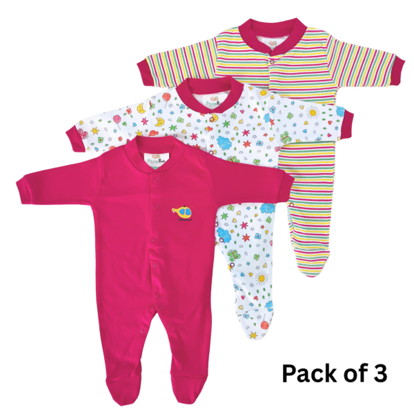 Full Rombers 0-3M - Cerise Pink