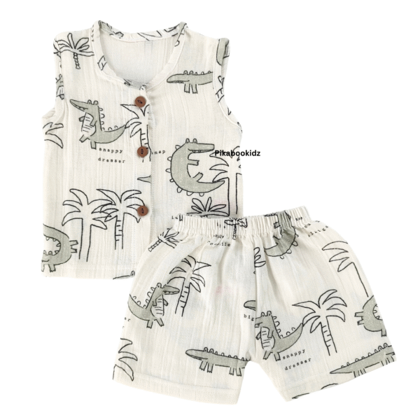 Muslin Jabla & Shorts Set 0-3 M - Trees