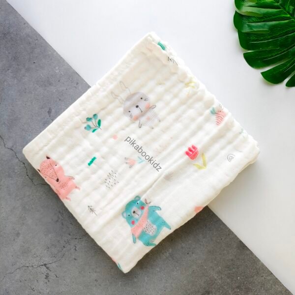 Muslin Crinkled 6layer Bath towel 50*100 cms - Bunny & Bear