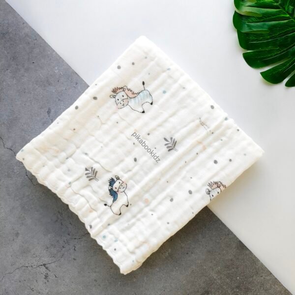 Muslin Crinkled 6layer Bath towel 50*100 cms - Zebra