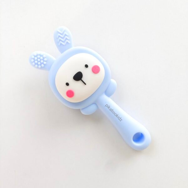 Silicone Teether Rattle - Bunny Blue