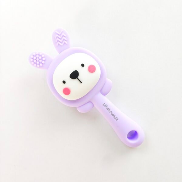 Silicone Teether Rattle - Bunny Purple