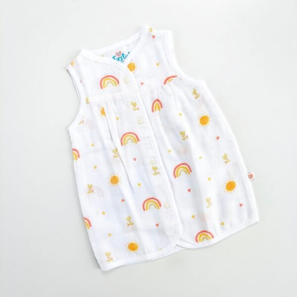 Muslin Button Frock 0-6M - DOODLE