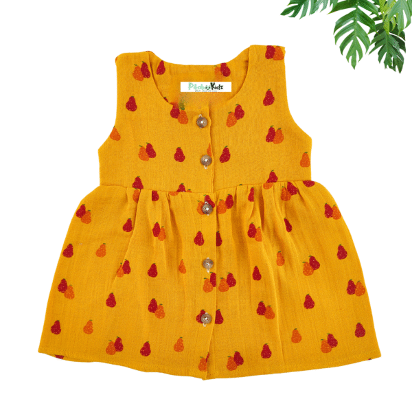 Muslin Button Frock 3-6 M - Fruits